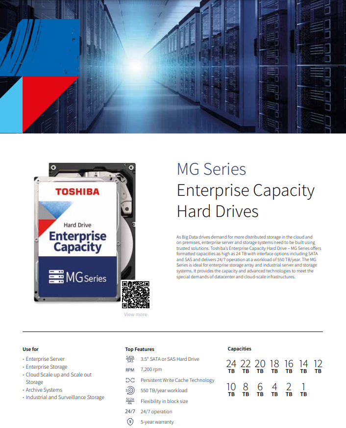  Toshiba 8tb MG10ADA800E