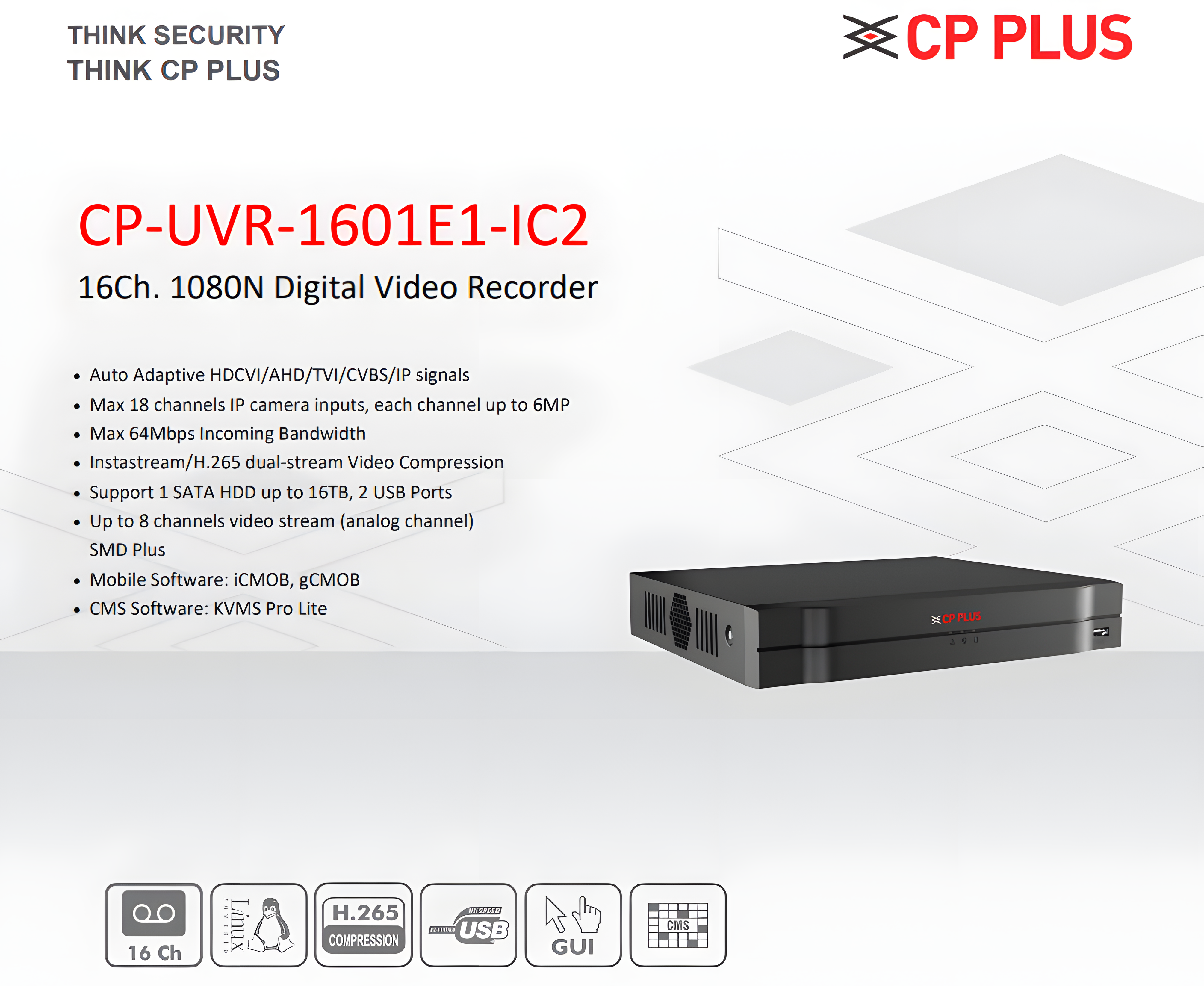 CP PLUS CP-UVR-1601E1-IC2 