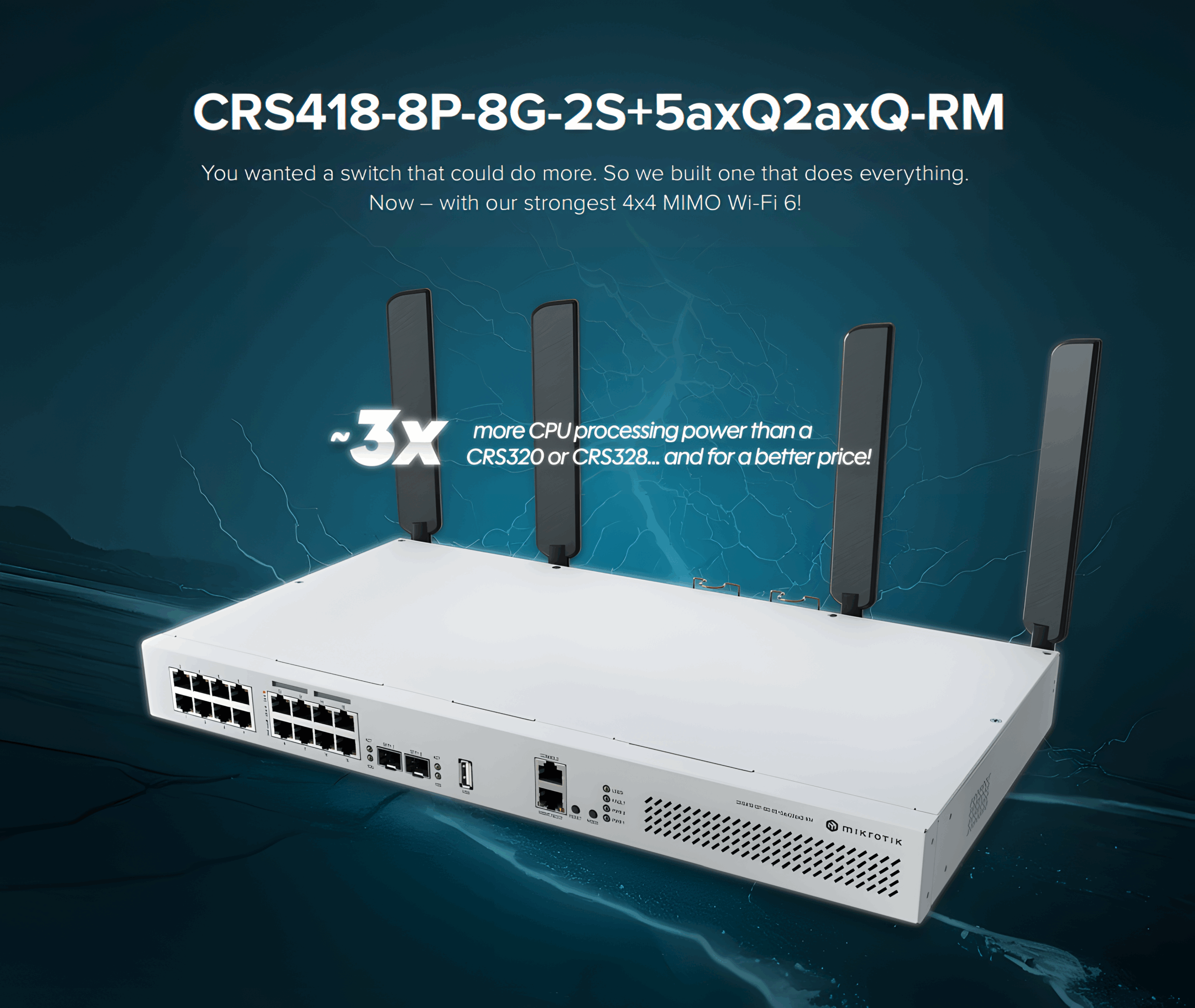 MIKROTIK CRS418-8P-8G-2S+5axQ2axQ-RM