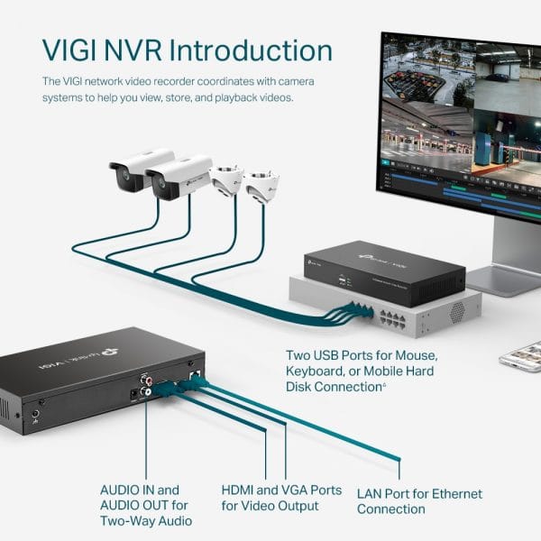 TP-Link VIGI NVR1008H 8 Channel Network Video Recorder with Simultaneous Playback - Image 4
