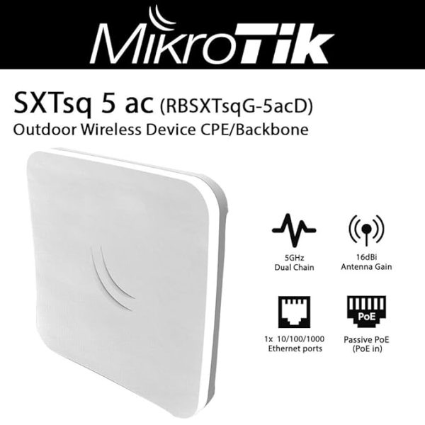 Mikrotik SXTsq 5 AC RBSXTsqG-5acD – Long-Range 5 GHz Wireless CPE for Outdoor Networks - Image 3