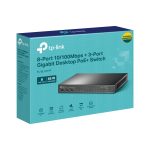 TP-Link TL-SL1311P 8-Port 10/100Mbps 3-Port Gigabit Desktop Switch with 8-Port PoE+
