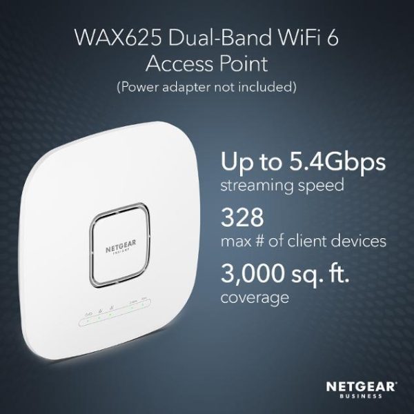 Netgear WAX625 | AX5400 Dual-Band PoE Multi-Gig Cloud Managed WiFi 6  Access Point - Image 3