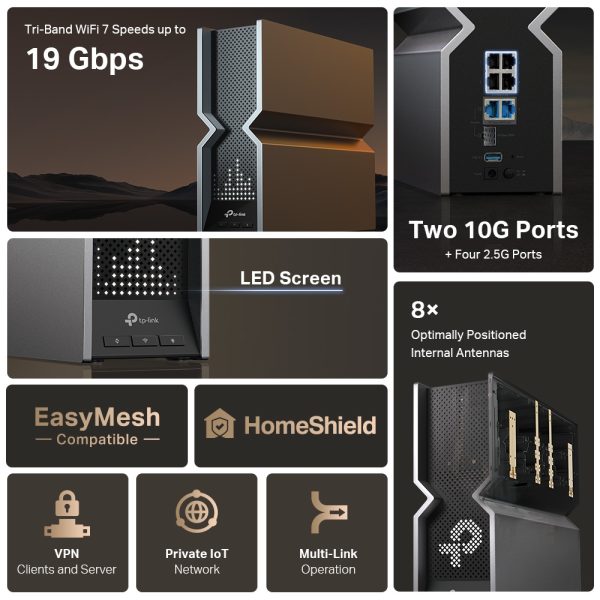 TP-Link Archer BE800 | BE19000 Tri-Band Wi-Fi 7 Router - Image 5