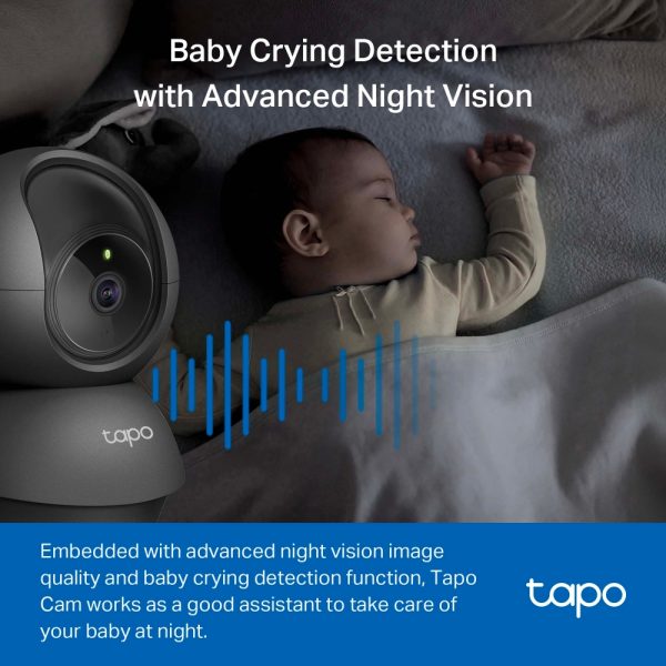 TP-Link Tapo C201 2MP Pan/Tilt Wi-Fi Camera (Black), 512GB Support with Night Vision - Image 6