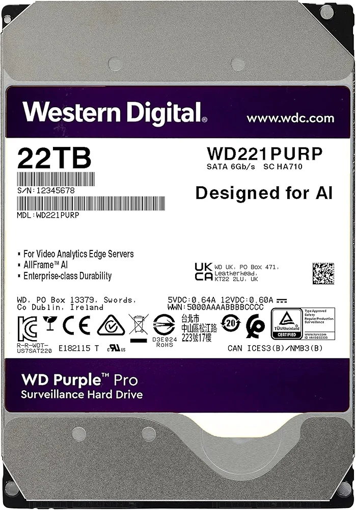 WD PURPLE PRO 22tb