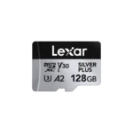 Lexar 128GB SILVER PLUS microSDXC™ UHS-I Card -Ideal For Camera & Mobile | upto 205MB/s read & 150MB/s write, Lifetime Warranty | LMSSIPL128G-BNANG