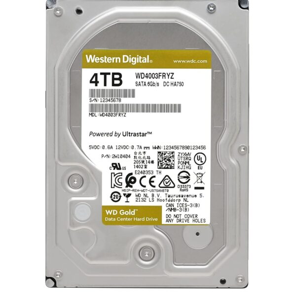 WD Gold 4TB | WD4004FRYZ Powerful Enterprise HDD – 7200 RPM, SATA 6Gb/s, 256MB Cache, Heavy-Duty Reliability - Image 4