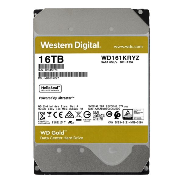 WD Gold 16TB | WD161KRYZ Powerful Performance Enterprise Class SATA HDD with 7200 RPM, 512MB Cache - Image 3