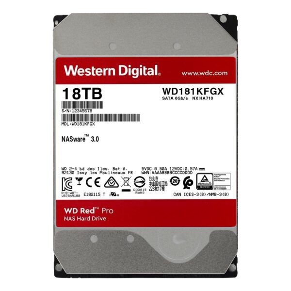 WD Red Pro 18TB | WD181KFGX – Powerful NAS Hard Drive with 7200 RPM, Helium Sealing, Enterprise Storage - Image 3