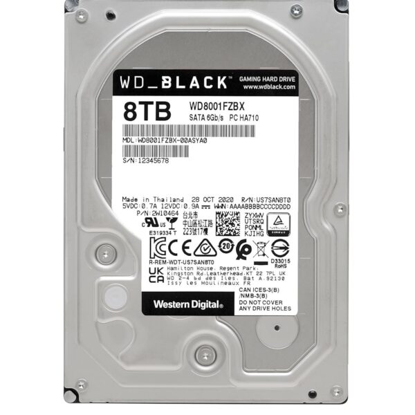 WD Black 8TB | WD8002FZBX Ultra-Performance Gaming HDD with 256MB DRAM Cache, 7200 RPM & Ultimate PC Gaming Storage - Image 4