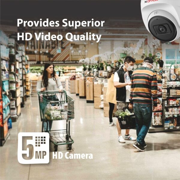 CP PLUS CP-URC-DC51PL3C Ultimate 5MP IR Dome Camera with 30M Smart IR, Built-in Mic & DWDR, Day/Night Surveillance - Image 3