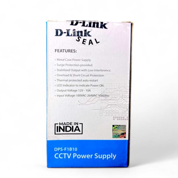 D-Link DPS-F1B10 Powerful 10A CCTV Power Supply with Surge Protection and Stabilized Output - Image 4