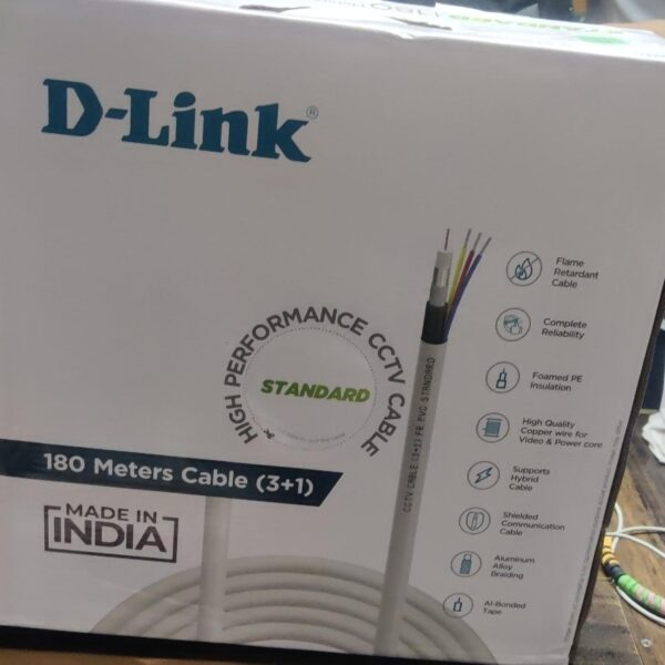 D-Link DCC-CAL-180-3F Powerful Hybrid CCTV Cable with Flame Retardant FR-PVC, Alloy Braiding - Image 3