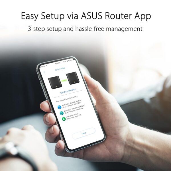 ASUS AX XT8 Black 2 Pack (XT8-BLACK-2PK) AX6600 Tri-Band WiFi 6 Mesh System - Image 6