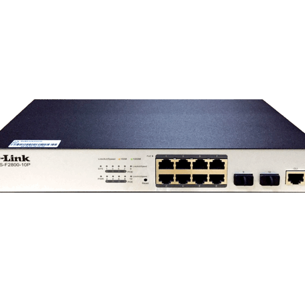 D-Link DGS-F2800-10P Ultimate Managed Gigabit PoE Ethernet Switch with 10 PoE Ports & 2 SFP Slots - Image 4